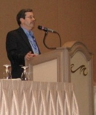 Trade attorney Matthew McGrath speaking on U.S. fastener antidumping petition in Las Vegas in 2009.