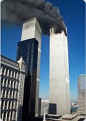Twin Towers burning on Sept. 11, 2001 (photos courtesy of Richard Hagan)