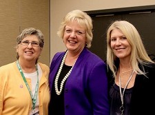 Women in the Fastener Industry co-facilitators Mary Lou Aderman (left) of Aderman Co. and Pam Berry (right), Advance Components, with speaker Sandi Cardillo
Photo courtesy of Tracey Lumia, Link Magazine