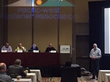 Pac-West panel (left) with panel moderator Rick Peterson of All-West Components & Fasteners