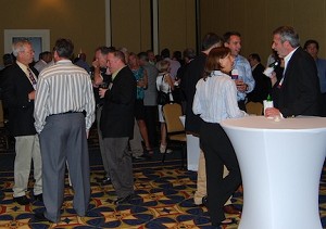NFDA members mingle at Chicago reception in September 2010 (courtesy LINK Magazine)
